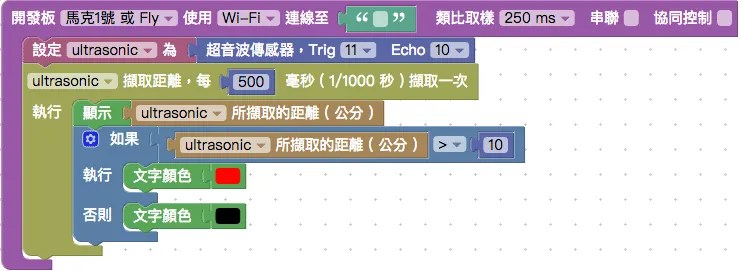 顯示超音波數值