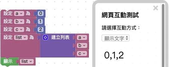 變數列表