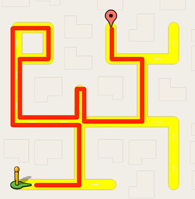 Blockly Games 迷宮,第十關路徑提示